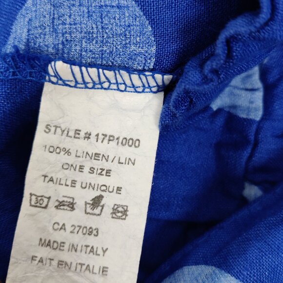 Froccella Women's Shorts One Size Blue Linen Polka Dot Resortwear Lightweight - Picture 5 of 7